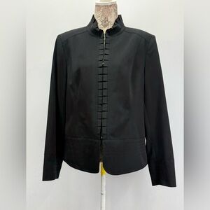 MADISON STUDIO Black Ruffle Trim Blazer size L